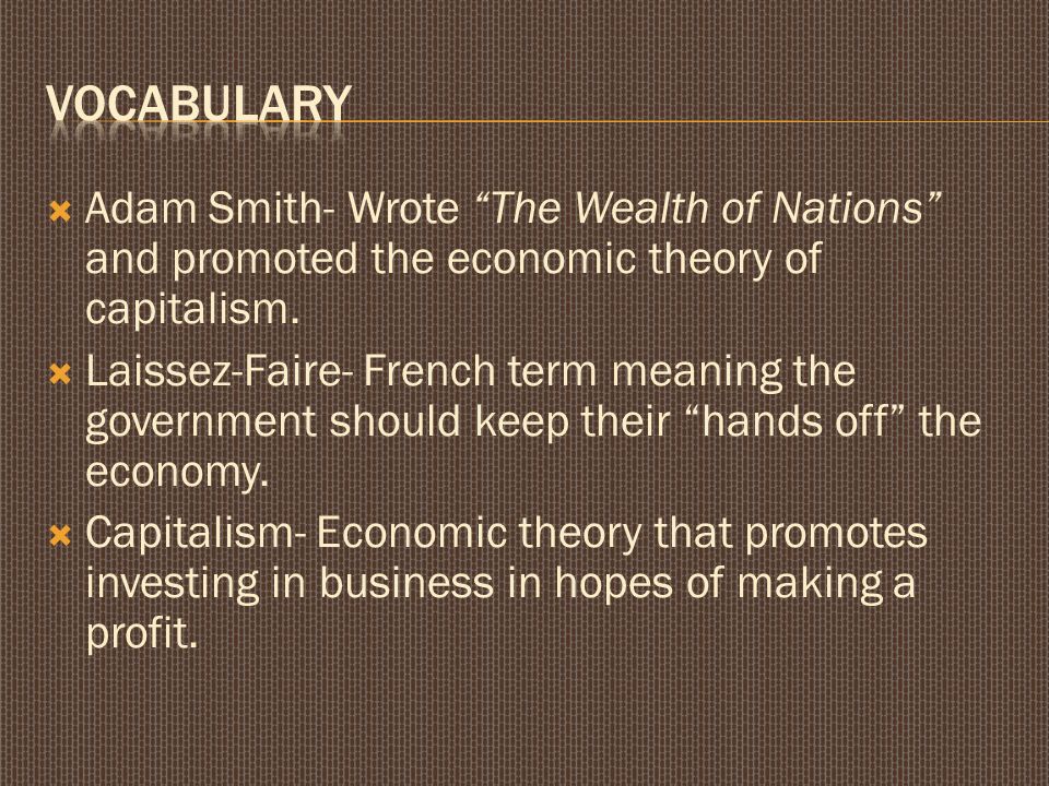 Adam Smith Laissez-Faire